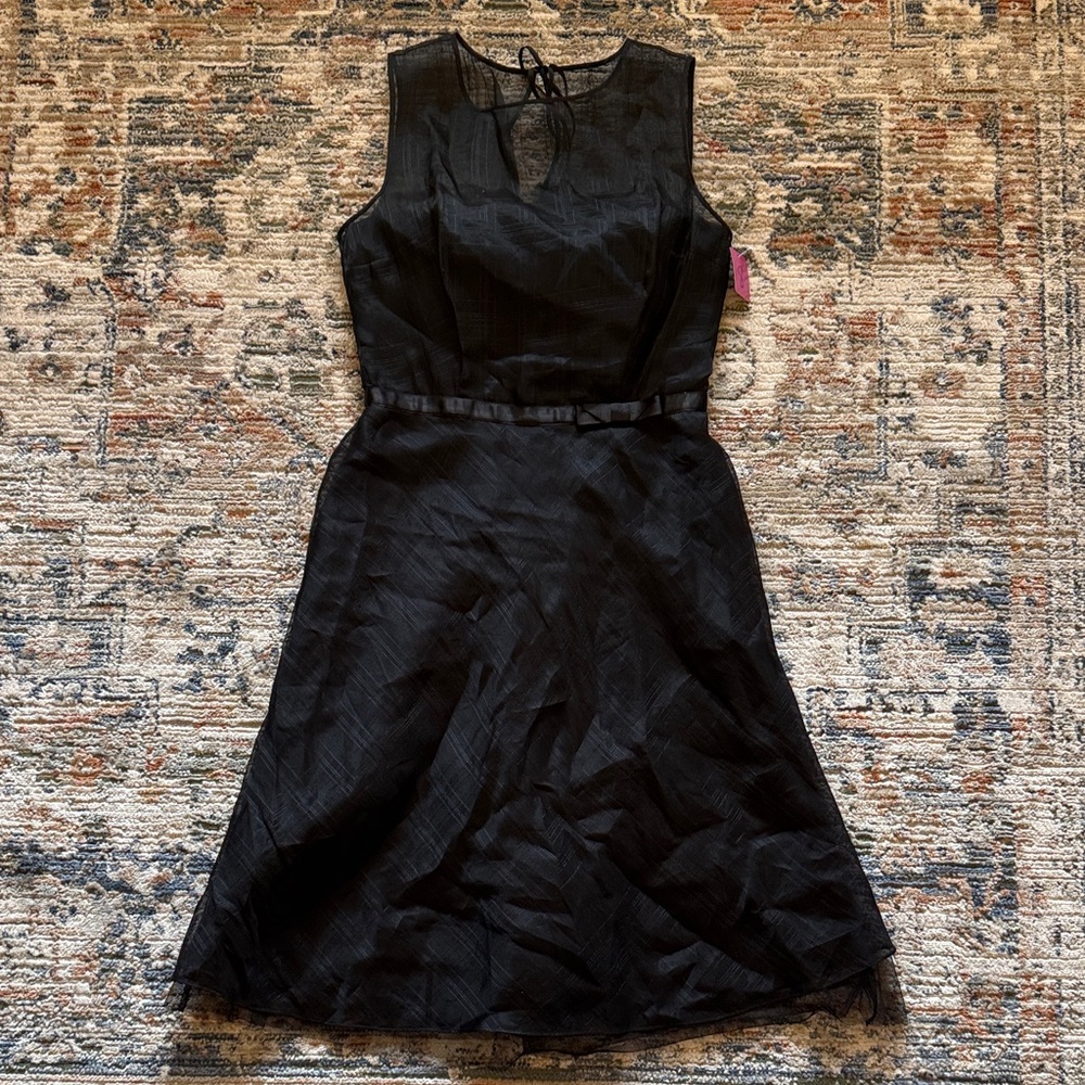Express Black Midi Dress with Bow Detail